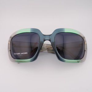 Marc Jacobs Bold Square Wraparound Shades, Green Blue Unique Statement Big 59mm